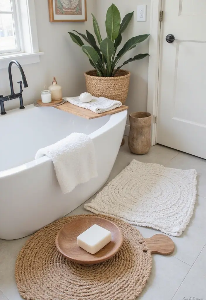 25 Bohemian Bathroom Decor Ideas That Wow Guests - 20. Bohemian Bath Accessories