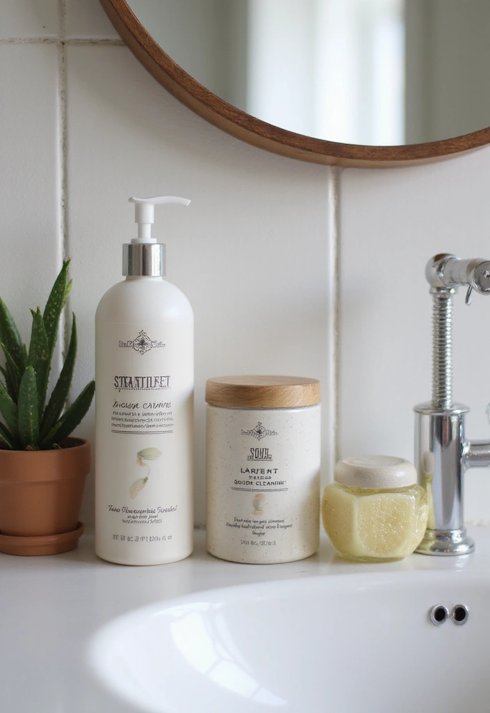 25 Bohemian Bathroom Decor Ideas That Wow Guests - 25. Sustainable Cleaning Supplies