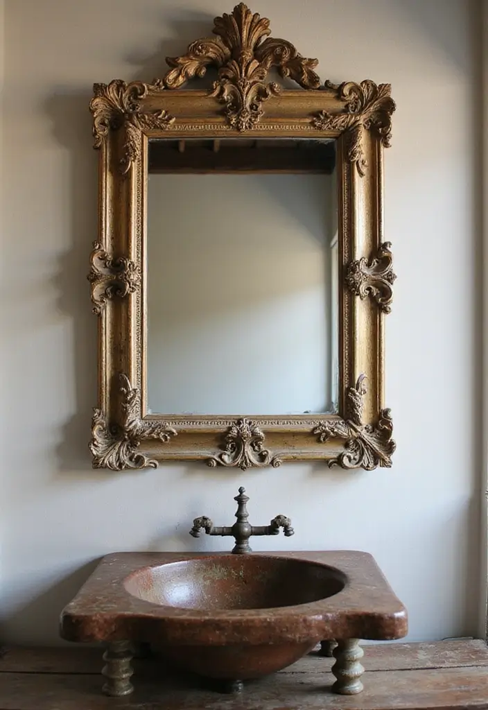 25 Bohemian Bathroom Decor Ideas That Wow Guests - 4. Vintage Mirrors