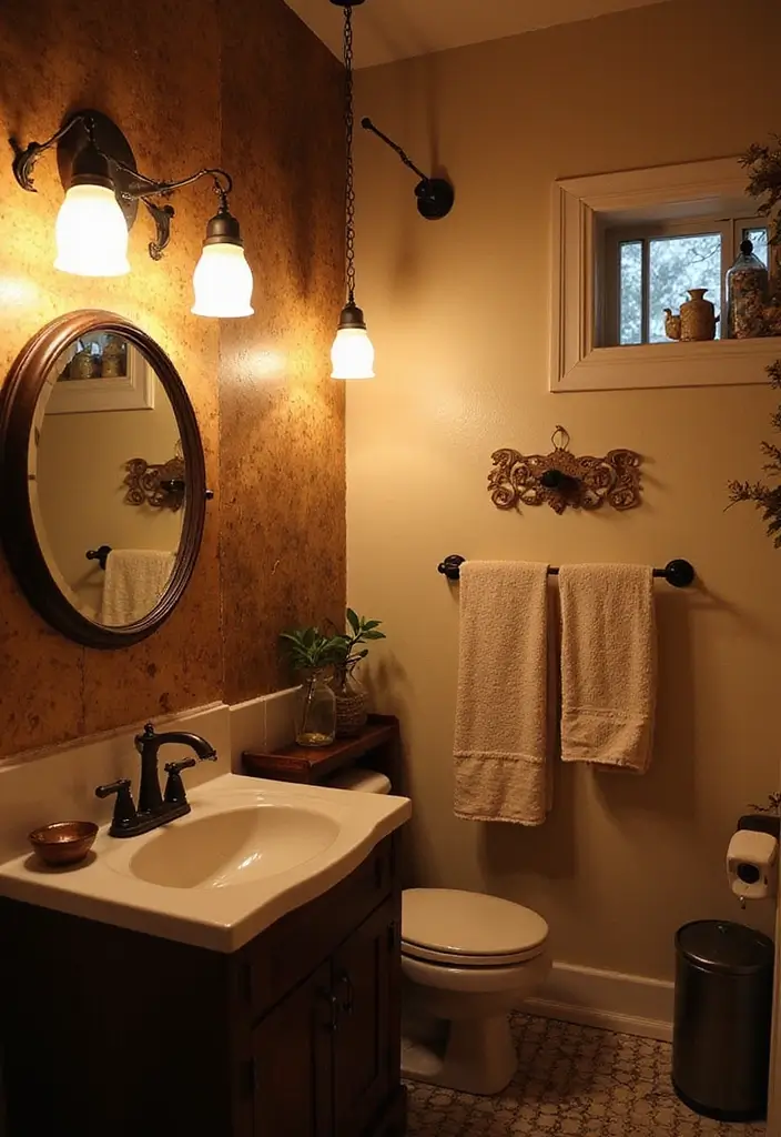25 Bohemian Bathroom Decor Ideas That Wow Guests - 7. Eclectic Lighting Fixtures
