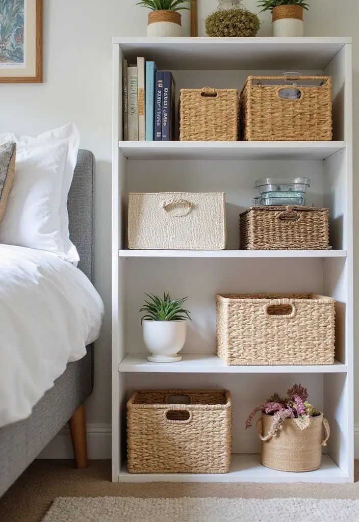 25 Bohemian Dorm Room Ideas Perfect for Small Spaces 13 25 Bohemian Dorm Room Ideas Perfect for Small Spaces - 13. Stylish Storage Solutions