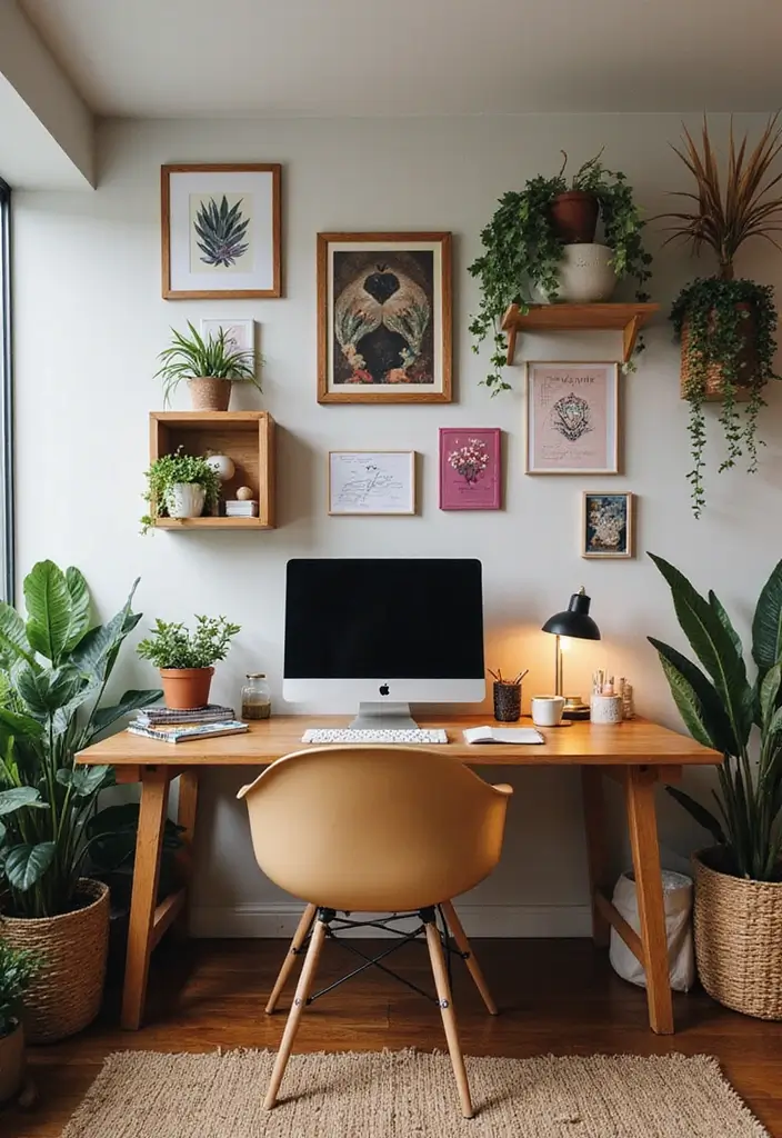 25 Bohemian Dorm Room Ideas Perfect for Small Spaces 6 25 Bohemian Dorm Room Ideas Perfect for Small Spaces - 6. A Creative Desk Setup