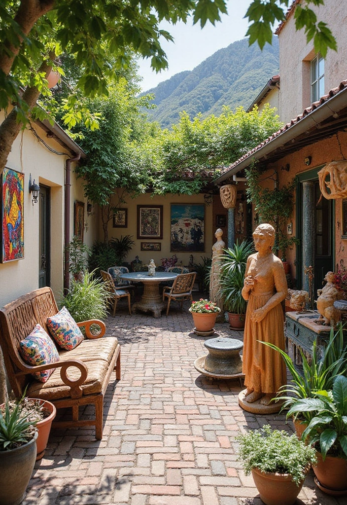 25 Bohemian Patio Decor Ideas for a Relaxed Outdoor Space 13 25 Bohemian Patio Decor Ideas for a Relaxed Outdoor Space - 13. Magical Outdoor Artwork