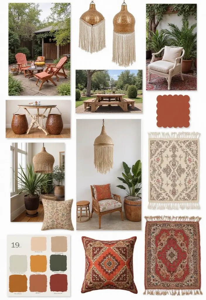 25 Bohemian Patio Decor Ideas for a Relaxed Outdoor Space 17 25 Bohemian Patio Decor Ideas for a Relaxed Outdoor Space - 17. Mood Boards for Inspiration