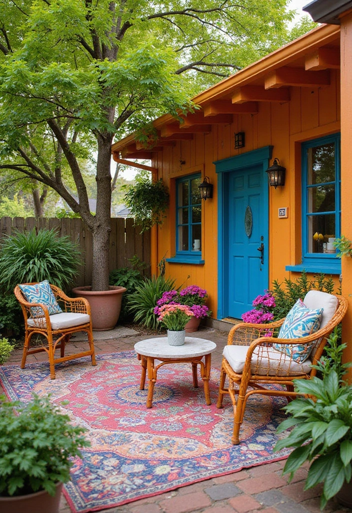 25 Bohemian Patio Decor Ideas for a Relaxed Outdoor Space 20 25 Bohemian Patio Decor Ideas for a Relaxed Outdoor Space - 20. A Splash of Color
