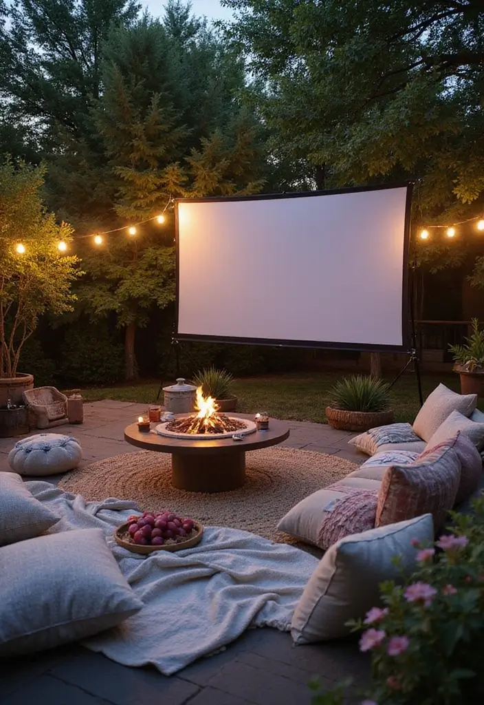 25 Bohemian Patio Decor Ideas for a Relaxed Outdoor Space 25 25 Bohemian Patio Decor Ideas for a Relaxed Outdoor Space - 25. Host Outdoor Movie Nights