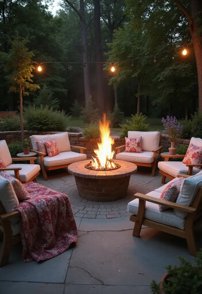 25 Bohemian Patio Decor Ideas for a Relaxed Outdoor Space 9 25 Bohemian Patio Decor Ideas for a Relaxed Outdoor Space - 9. Fire Pit for Gathering