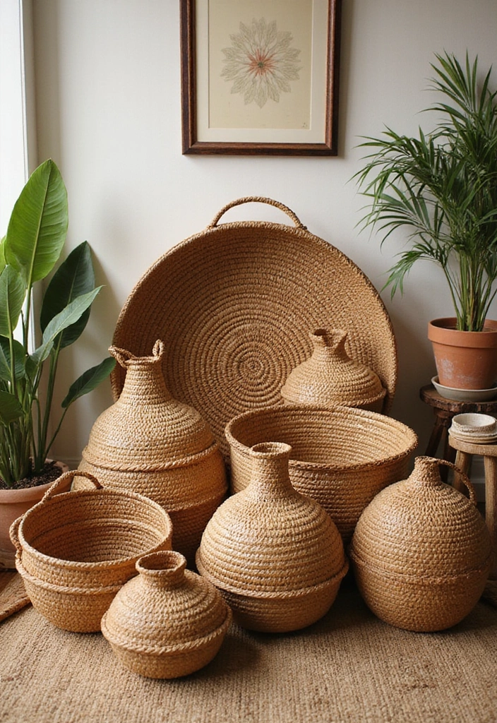 25 Bohemian Room Decor Ideas That Instantly Upgrade Your Space - 11. Natural Fiber Baskets