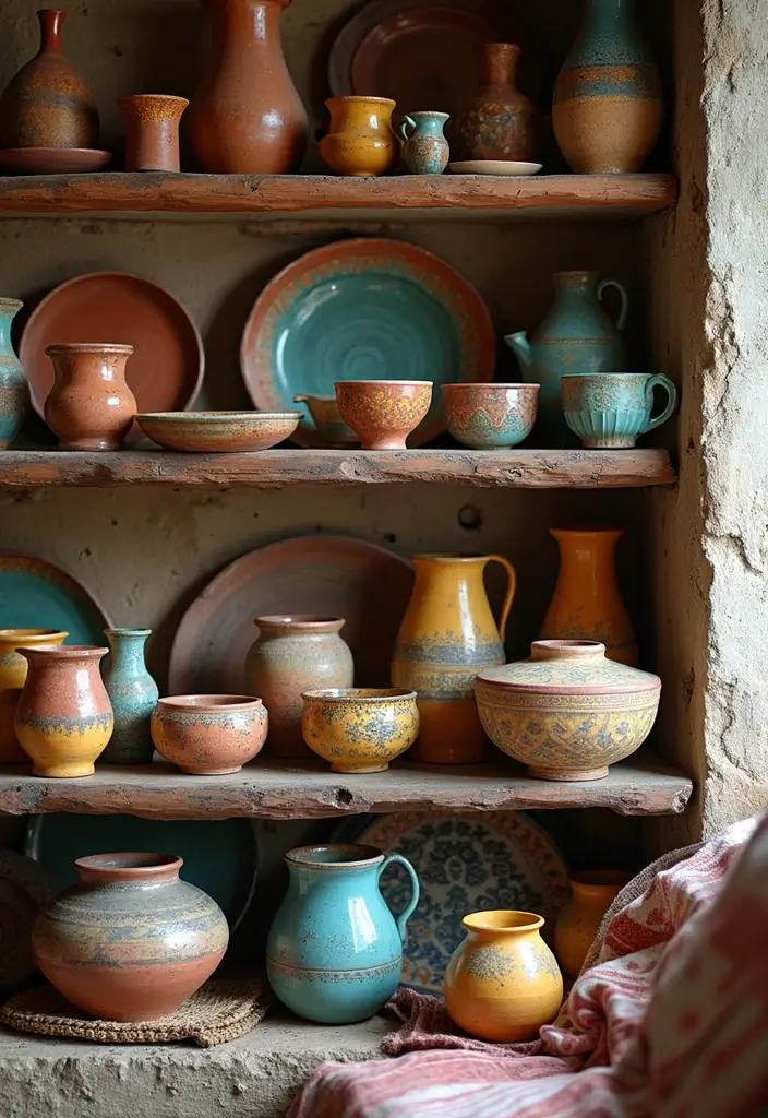 25 Bohemian Room Decor Ideas That Instantly Upgrade Your Space - 14. Handmade Pottery