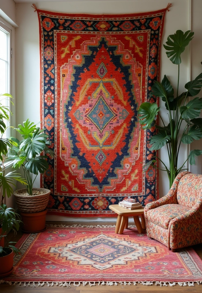 25 Bohemian Room Decor Ideas That Instantly Upgrade Your Space - 2. Vintage-Inspired Rugs