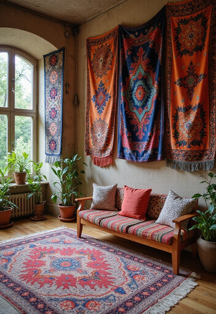25 Bohemian Room Decor Ideas That Instantly Upgrade Your Space - 20. Bohemian Wall Textiles