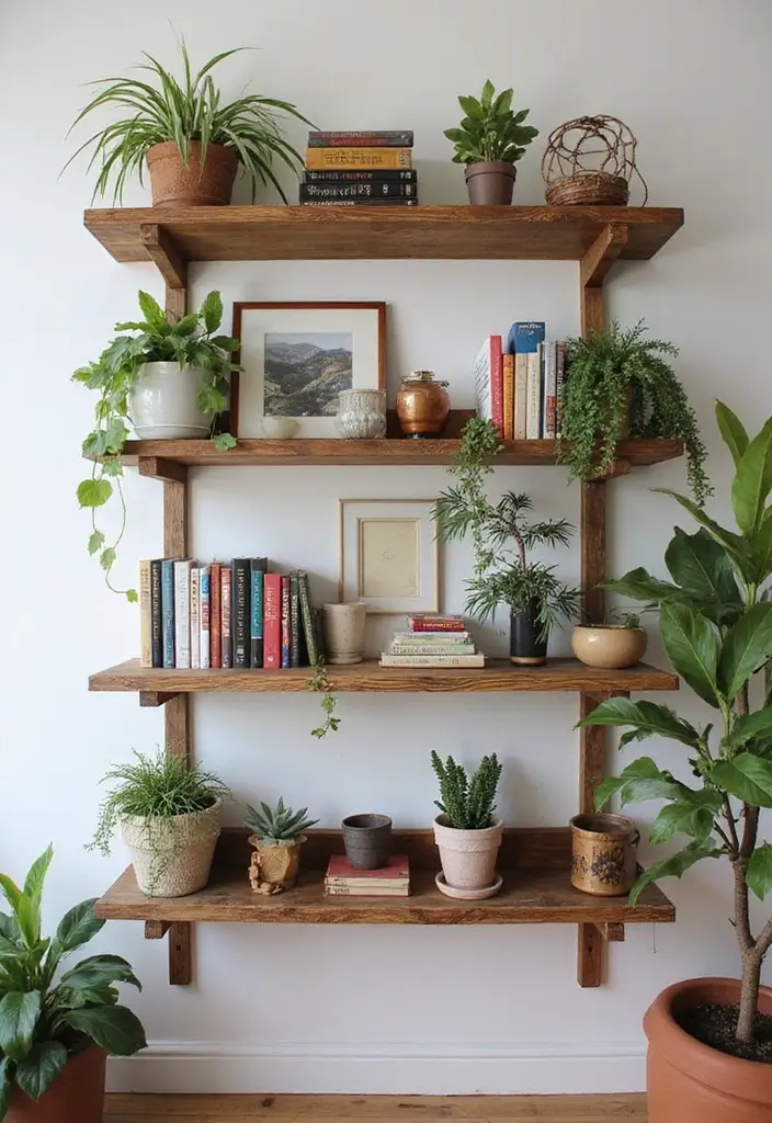 25 Bohemian Room Decor Ideas That Instantly Upgrade Your Space - 9. Eclectic Wall Shelving