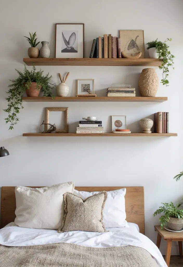 25 Bohemian Slaapkamer Ideas You’ll Want to Copy 16 25 Bohemian Slaapkamer Ideas You’ll Want to Copy - 16. Functional Wall Storage