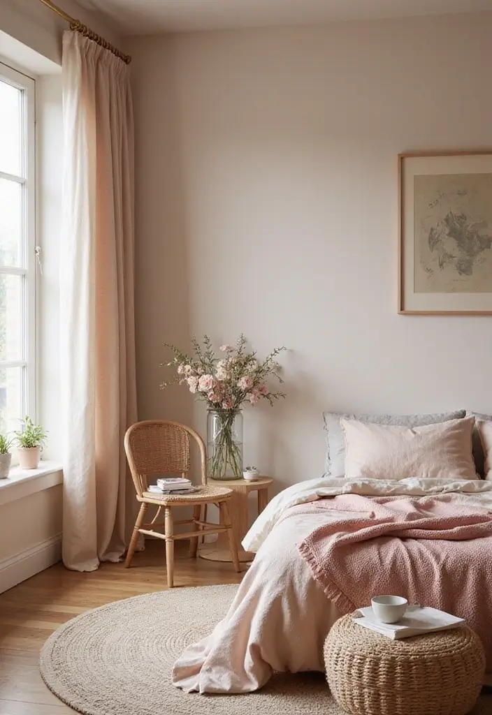 25 Bohemian Slaapkamer Ideas You’ll Want to Copy 17 25 Bohemian Slaapkamer Ideas You’ll Want to Copy - 17. Soft Color Touches