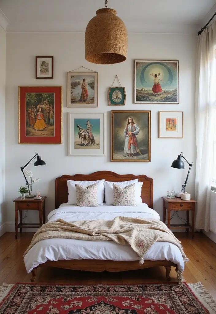 25 Bohemian Slaapkamer Ideas You’ll Want to Copy 23 25 Bohemian Slaapkamer Ideas You’ll Want to Copy - 23. Bohemian-inspired Artwork