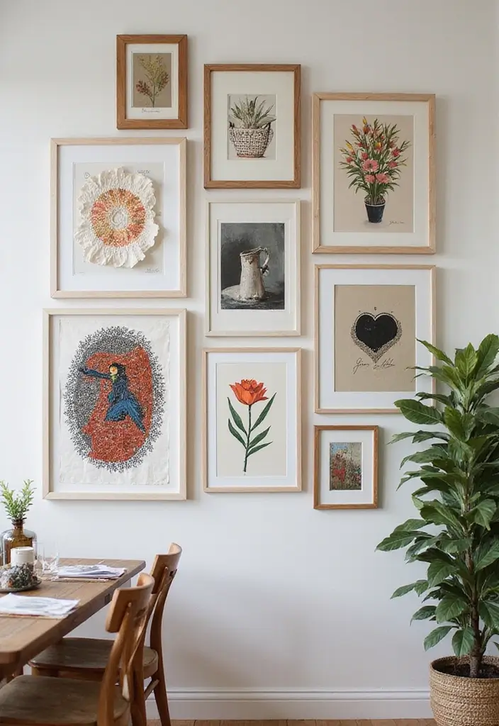 25 Bohemian Slaapkamer Ideas You’ll Want to Copy 4 25 Bohemian Slaapkamer Ideas You’ll Want to Copy - 4. Eclectic Artwork Display