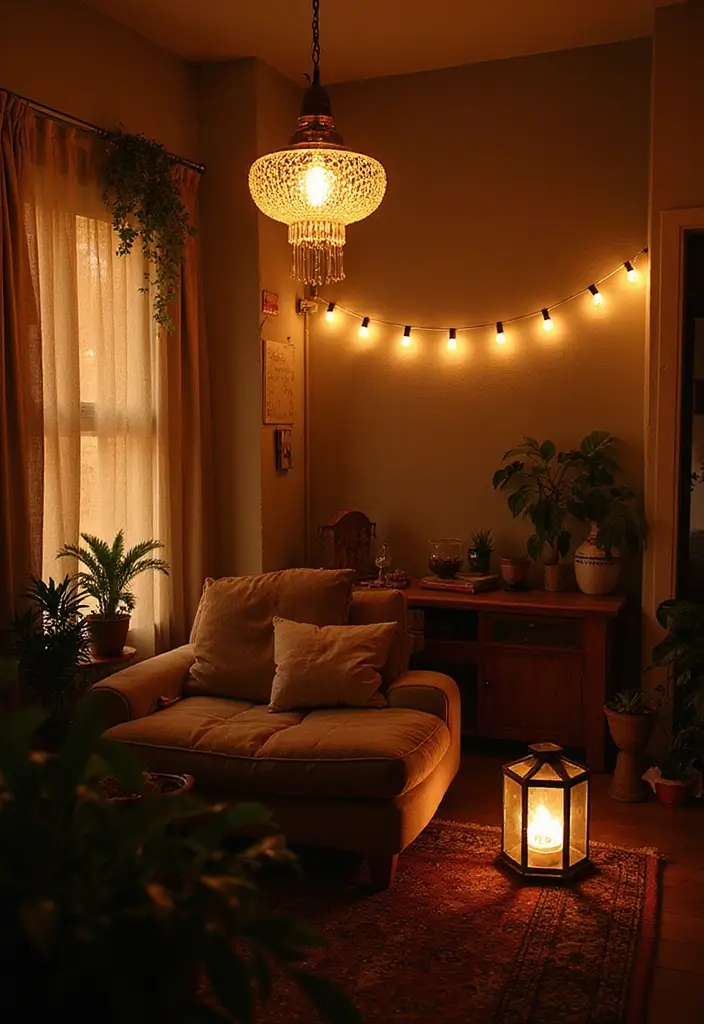 25 Bohemian Studio Apartment Inspirations That Work 10 25 Bohemian Studio Apartment Inspirations That Work - 10. Unique Lighting Options