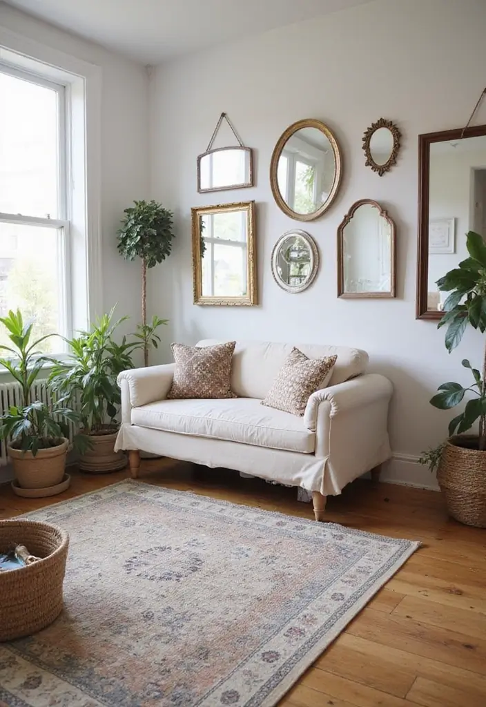 25 Bohemian Studio Apartment Inspirations That Work 18 25 Bohemian Studio Apartment Inspirations That Work - 18. Vintage Mirrors