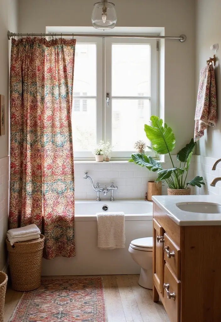 25 Bohemian Studio Apartment Inspirations That Work 24 25 Bohemian Studio Apartment Inspirations That Work - 24. Bohemian Bathroom Oasis