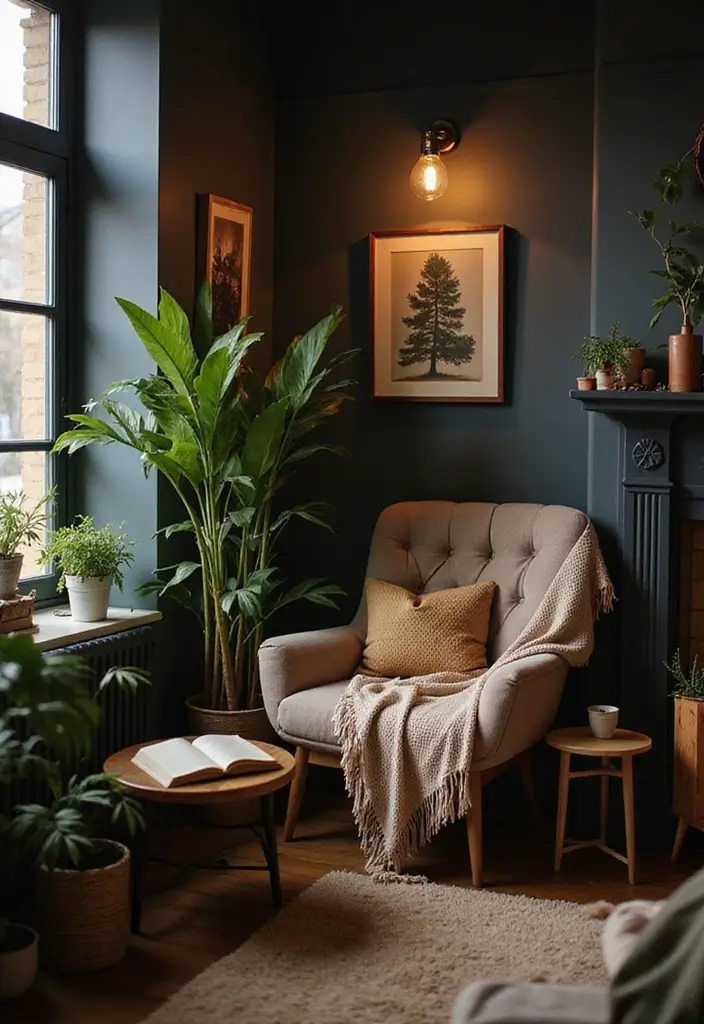 25 Dark Bohemian Bedroom Ideas for Moody Aesthetics 10 25 Dark Bohemian Bedroom Ideas for Moody Aesthetics - 10. Cozy Reading Nooks