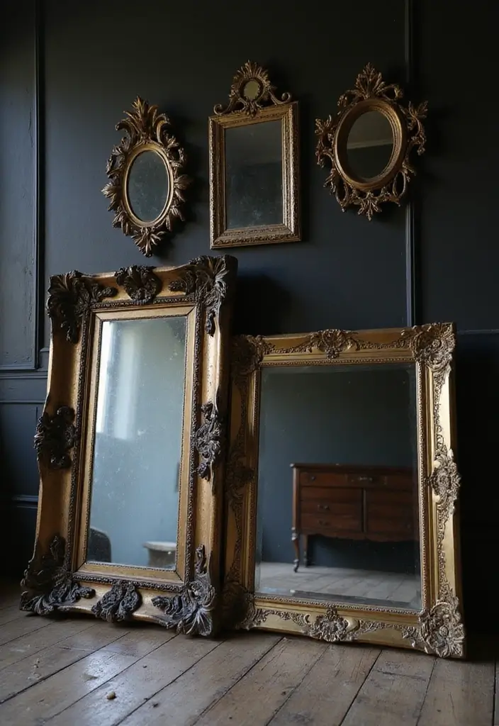 25 Dark Bohemian Bedroom Ideas for Moody Aesthetics 9 25 Dark Bohemian Bedroom Ideas for Moody Aesthetics - 9. Layered Mirrors