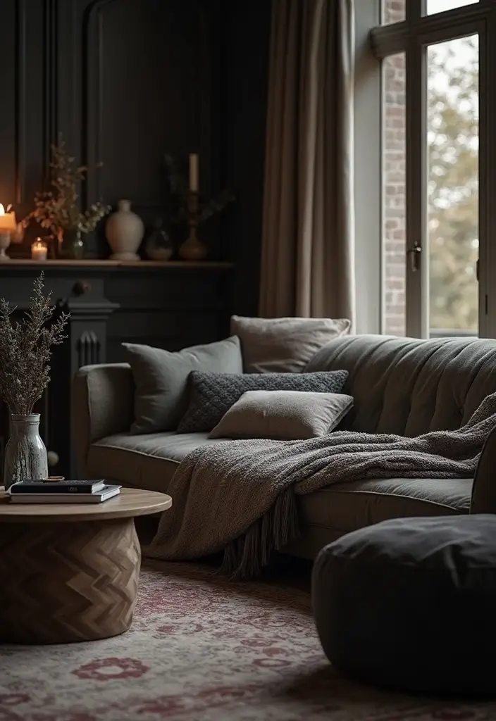 25 Dark Bohemian Decor Ideas for a Dramatic Touch 13 25 Dark Bohemian Decor Ideas for a Dramatic Touch - 13. Dark, Moody Fabrics