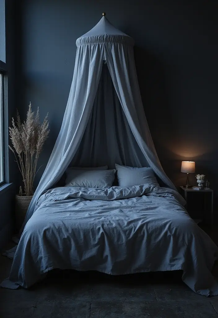 25 Dark Bohemian Decor Ideas for a Dramatic Touch 14 25 Dark Bohemian Decor Ideas for a Dramatic Touch - 14. Ethereal Canopies
