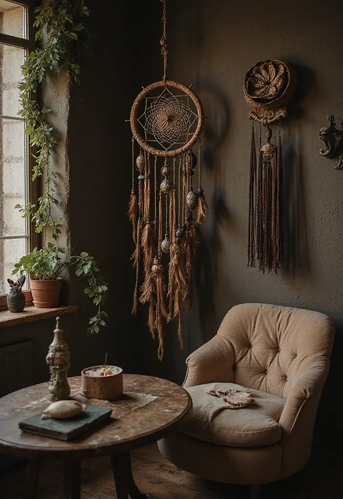 25 Dark Bohemian Decor Ideas for a Dramatic Touch 19 25 Dark Bohemian Decor Ideas for a Dramatic Touch - 19. Whimsical Accessories