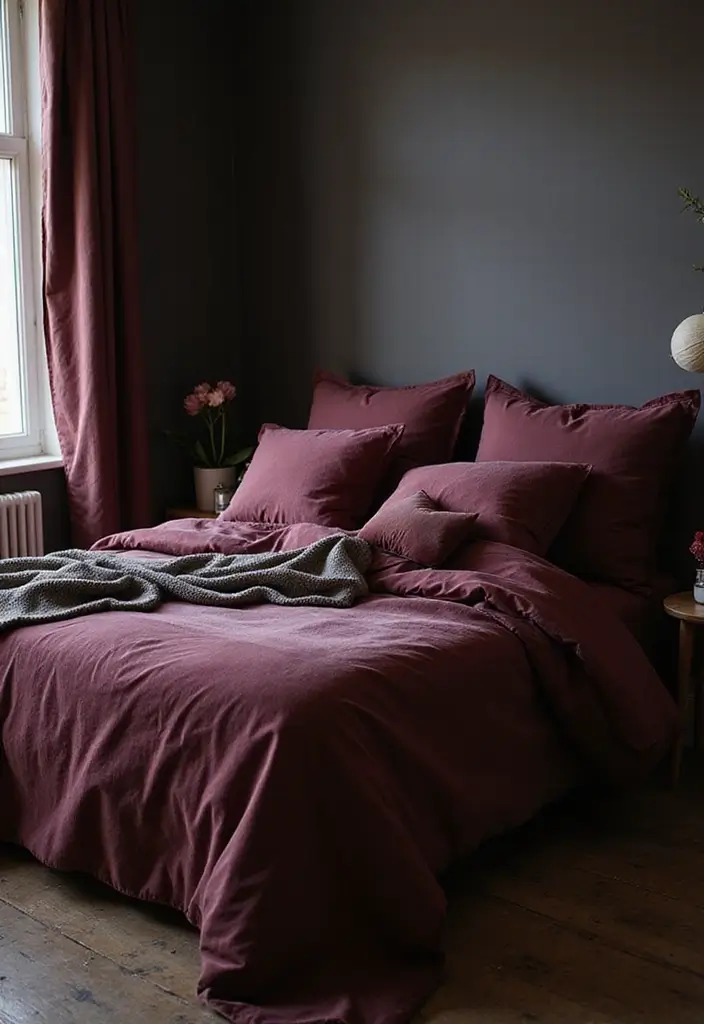 25 Dark Bohemian Decor Ideas for a Dramatic Touch 20 25 Dark Bohemian Decor Ideas for a Dramatic Touch - 20. Darkly Romantic Bedding