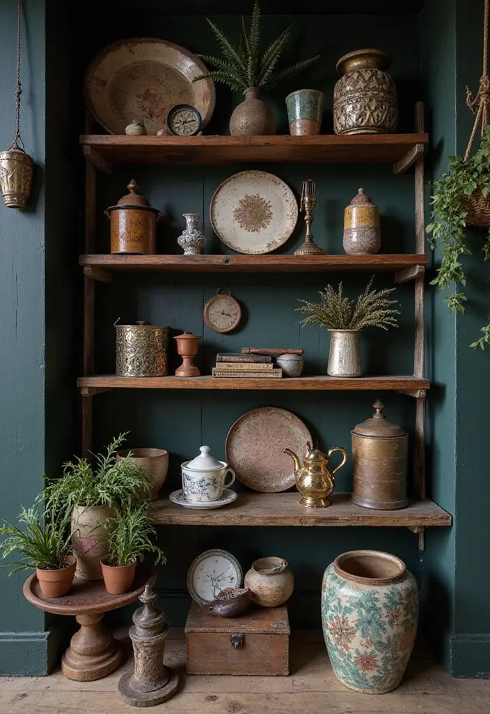 25 Dark Bohemian Decor Ideas for a Dramatic Touch 21 25 Dark Bohemian Decor Ideas for a Dramatic Touch - 21. Unique Shelving Solutions