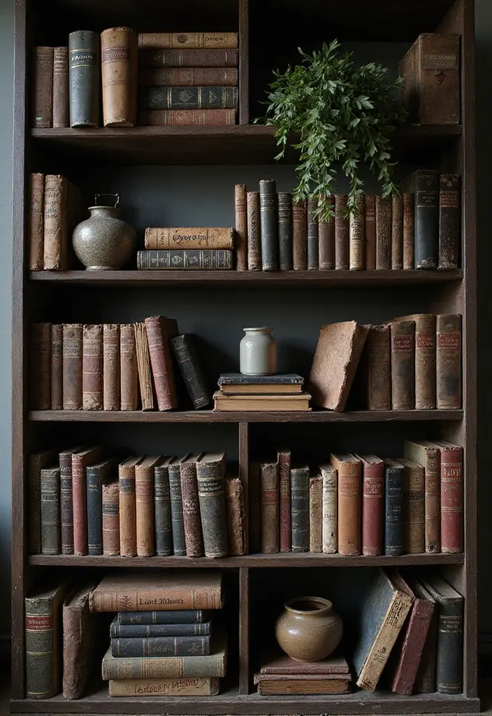 25 Dark Bohemian Decor Ideas for a Dramatic Touch 23 25 Dark Bohemian Decor Ideas for a Dramatic Touch - 23. Curated Bookshelves