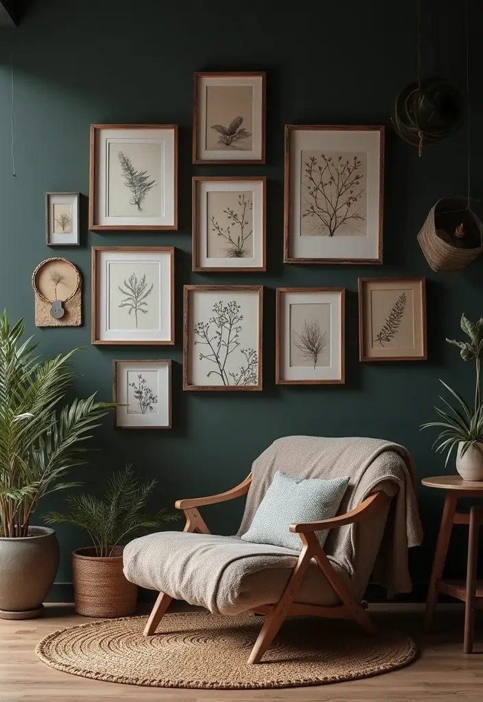 25 Dark Bohemian Decor Ideas for a Dramatic Touch 5 25 Dark Bohemian Decor Ideas for a Dramatic Touch - 5. Eclectic Wall Art