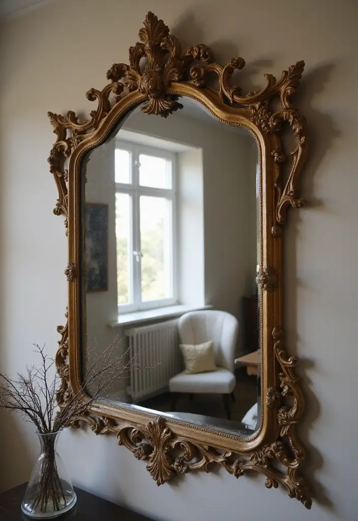 25 Dark Bohemian Decor Ideas for a Dramatic Touch 8 25 Dark Bohemian Decor Ideas for a Dramatic Touch - 8. Vintage Mirrors