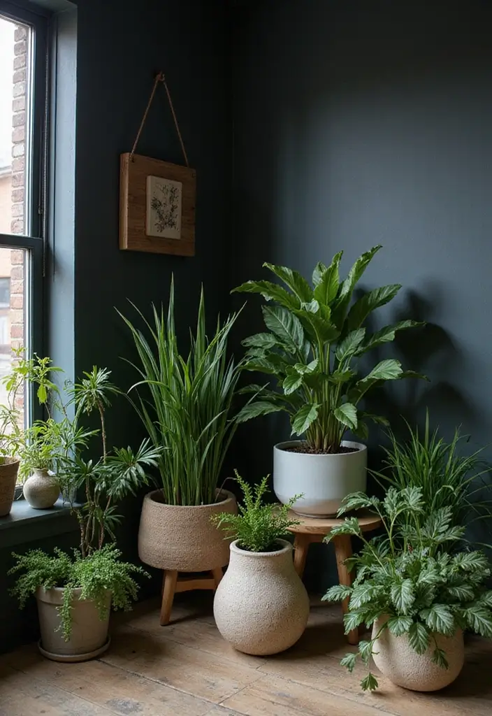 25 Dark Bohemian Living Room Designs That Wow 8 25 Dark Bohemian Living Room Designs That Wow - 8. Nature-Inspired Elements