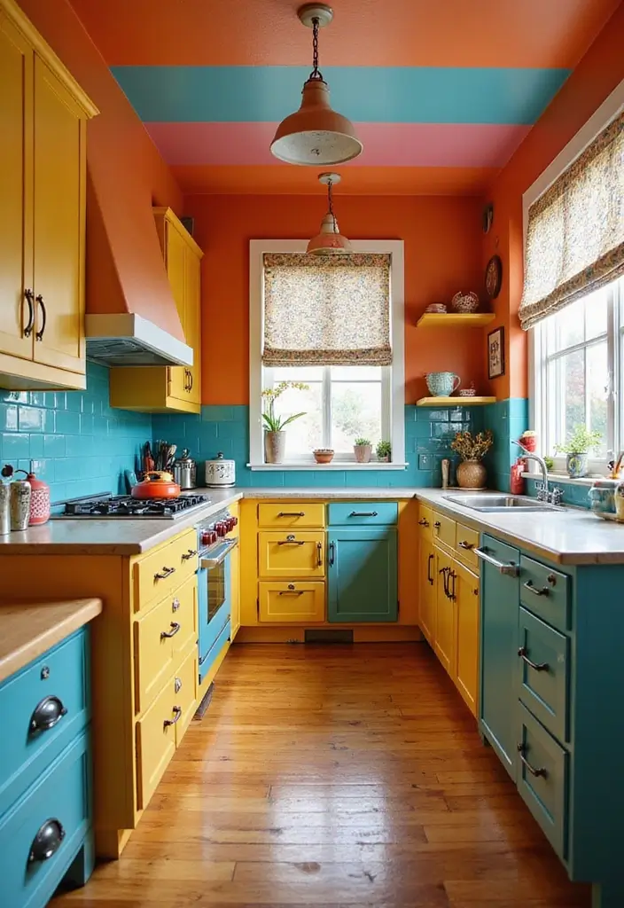 25 Kitchen Bohemian Decor Ideas You’ll Fall in Love With 14 25 Kitchen Bohemian Decor Ideas You’ll Fall in Love With - 14. Brightly Colored Cabinets