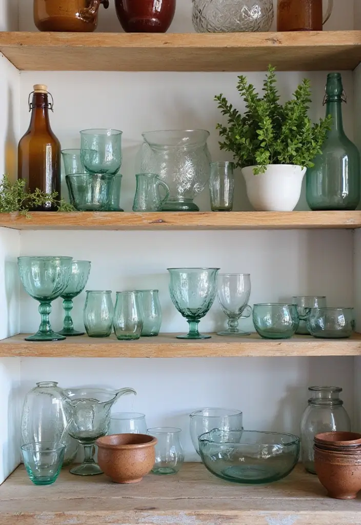 25 Kitchen Bohemian Decor Ideas You’ll Fall in Love With 2 25 Kitchen Bohemian Decor Ideas You’ll Fall in Love With - 2. Vintage Glassware Display