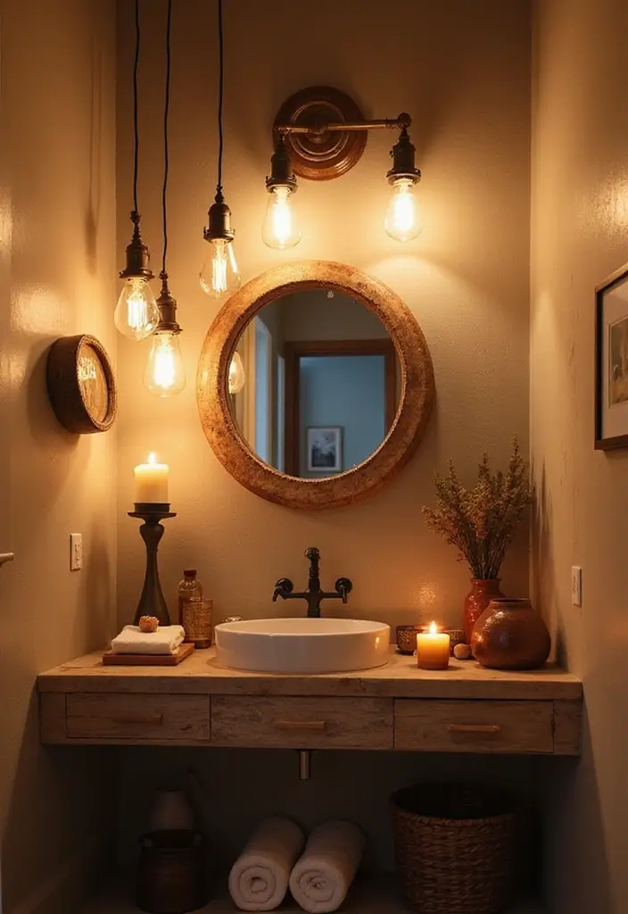 25 Small Bathroom Bohemian Decor Ideas That Maximize Style 13 25 Small Bathroom Bohemian Decor Ideas That Maximize Style - 13. Boho Chic Lighting