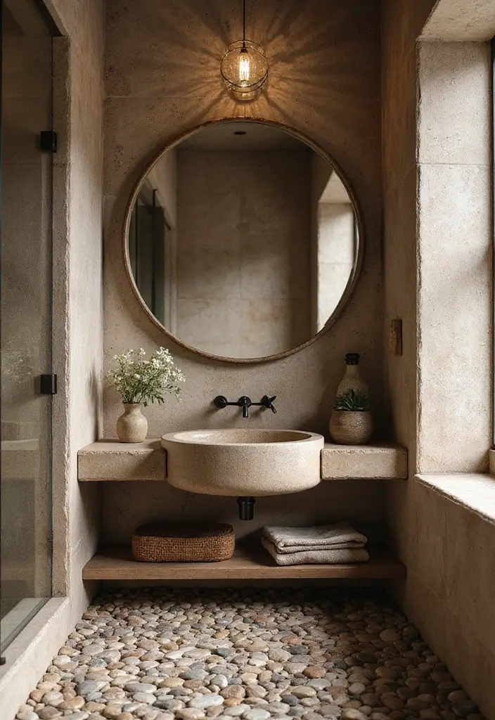 25 Small Bathroom Bohemian Decor Ideas That Maximize Style 18 25 Small Bathroom Bohemian Decor Ideas That Maximize Style - 18. Natural Stone Accents