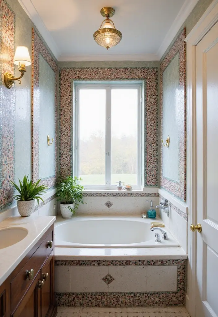 25 Small Bathroom Bohemian Decor Ideas That Maximize Style 23 25 Small Bathroom Bohemian Decor Ideas That Maximize Style - 23. Mosaic Tile Accents