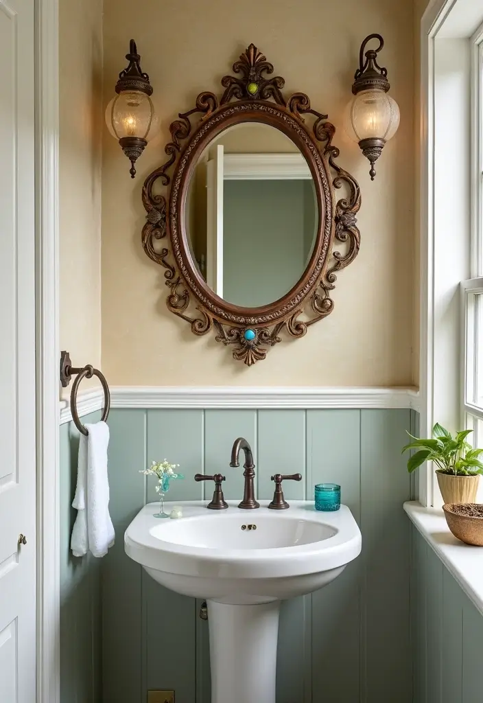 25 Small Bathroom Bohemian Decor Ideas That Maximize Style 4 25 Small Bathroom Bohemian Decor Ideas That Maximize Style - 4. Unique Mirrors