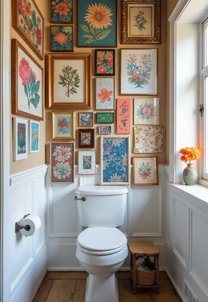 25 Small Bathroom Bohemian Decor Ideas That Maximize Style 6 25 Small Bathroom Bohemian Decor Ideas That Maximize Style - 6. Colorful Artwork