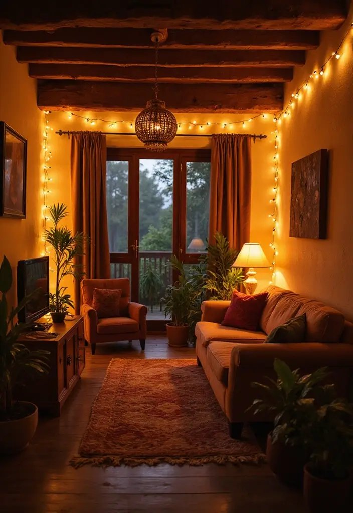26 Bohemian Apartment Decor Tips You’ll Want to Try 12 26 Bohemian Apartment Decor Tips You’ll Want to Try - 12. Use String Lights