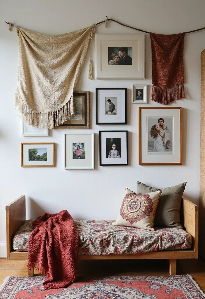26 Bohemian Daybed Ideas That Feel Cozy and Inviting 12 26 Bohemian Daybed Ideas That Feel Cozy and Inviting - 12. Use Wall Art to Personalize the Space