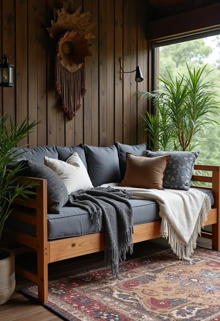 26 Bohemian Daybed Ideas That Feel Cozy and Inviting 24 26 Bohemian Daybed Ideas That Feel Cozy and Inviting - 24. Contrast with Dark Accents