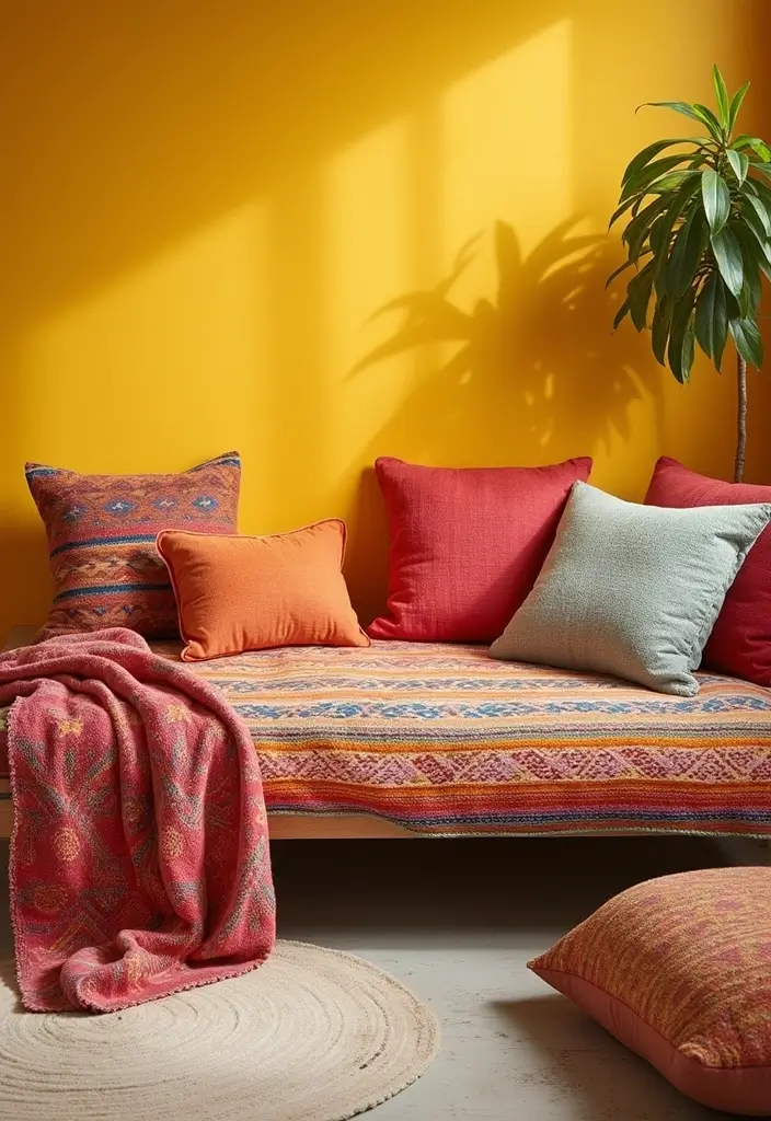 26 Bohemian Daybed Ideas That Feel Cozy and Inviting 3 26 Bohemian Daybed Ideas That Feel Cozy and Inviting - 3. Brighten Up with Vibrant Colors