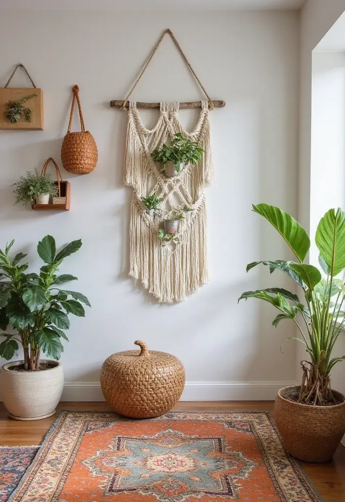 26 Bohemian Entryway Ideas That Make a First Impression - 11. Macramé Accents