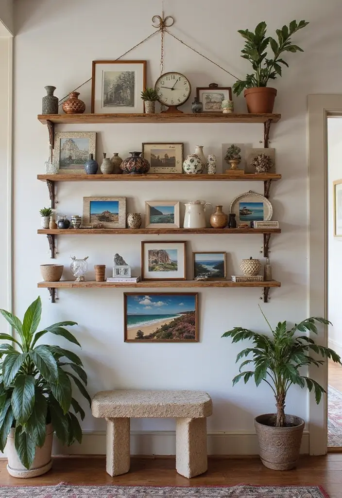 26 Bohemian Entryway Ideas That Make a First Impression - 13. Personal Travel Mementos