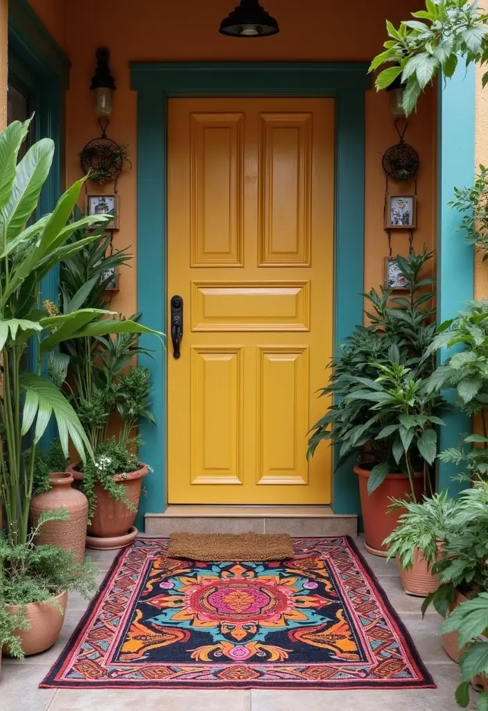26 Bohemian Entryway Ideas That Make a First Impression - 18. Funky Doormats