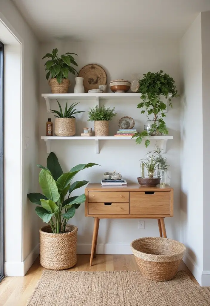 26 Bohemian Entryway Ideas That Make a First Impression - 19. Customizable Display Shelves