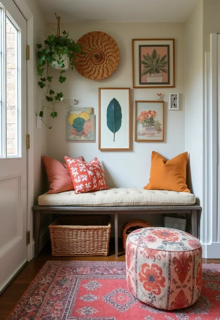 26 Bohemian Entryway Ideas That Make a First Impression - 25. Multi-Function Furniture
